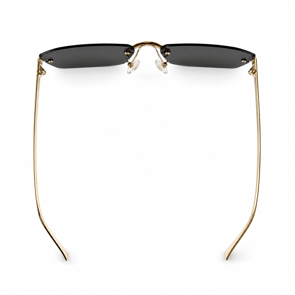 Cartier CT0474 Rimless Gold Tone Black Lens Sunglasses