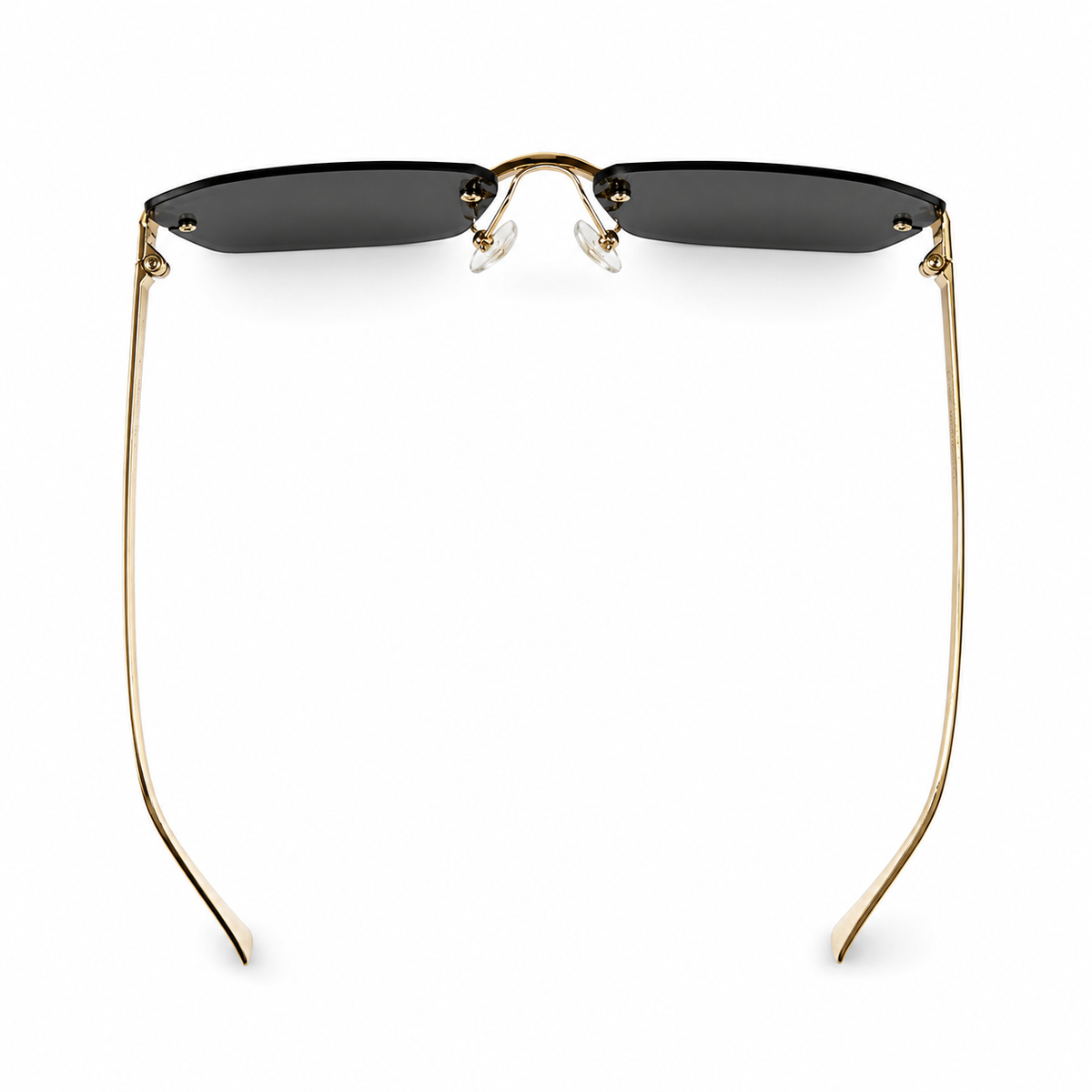Cartier CT0474 Rimless Gold Tone Black Lens Sunglasses