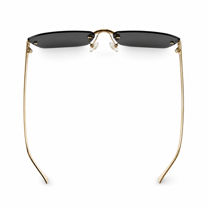 Cartier CT0474 Rimless Gold Tone Black Lens Sunglasses