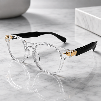 Urban Ziyaar Transparent Square Optical Eyeglasses Black Temples