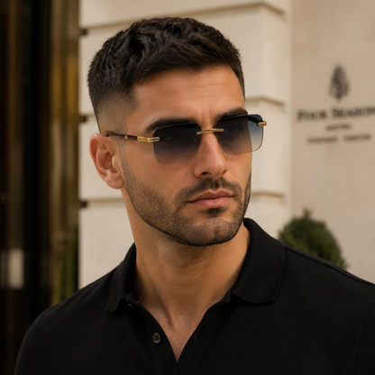 Urban Ziyaar Azure Prestige Rimless Square Sunglasses