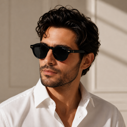 MOSCOT Grunya Sun Black Round Sunglasses