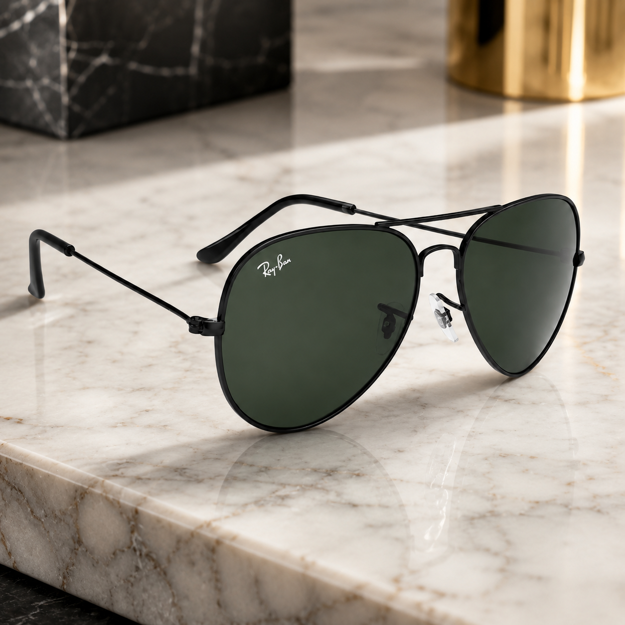 Urban Ziyaar Horizon Premium Aviator Sunglasses – Green Lens