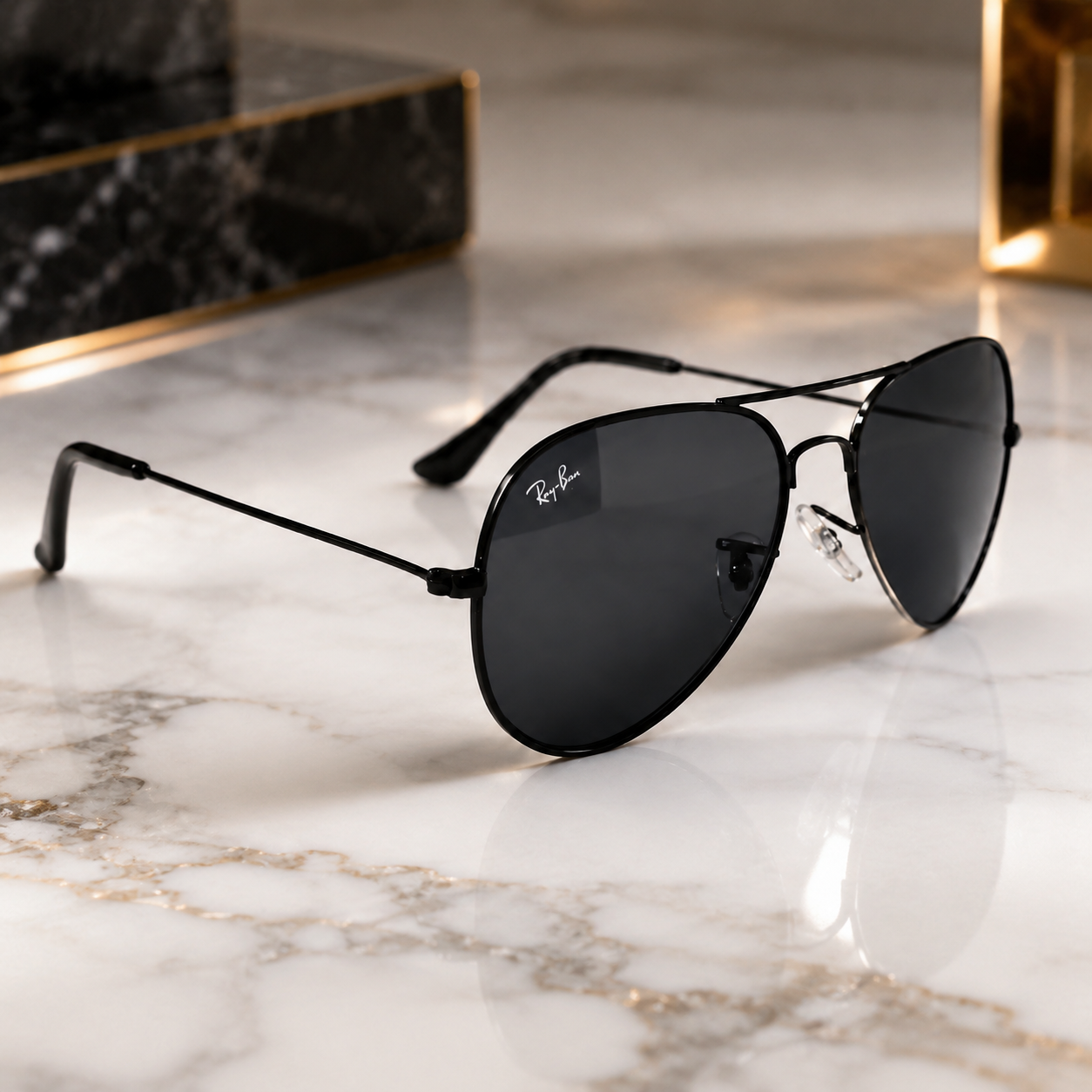 Urban Ziyaar Stratus Premium Black Aviator Sunglasses