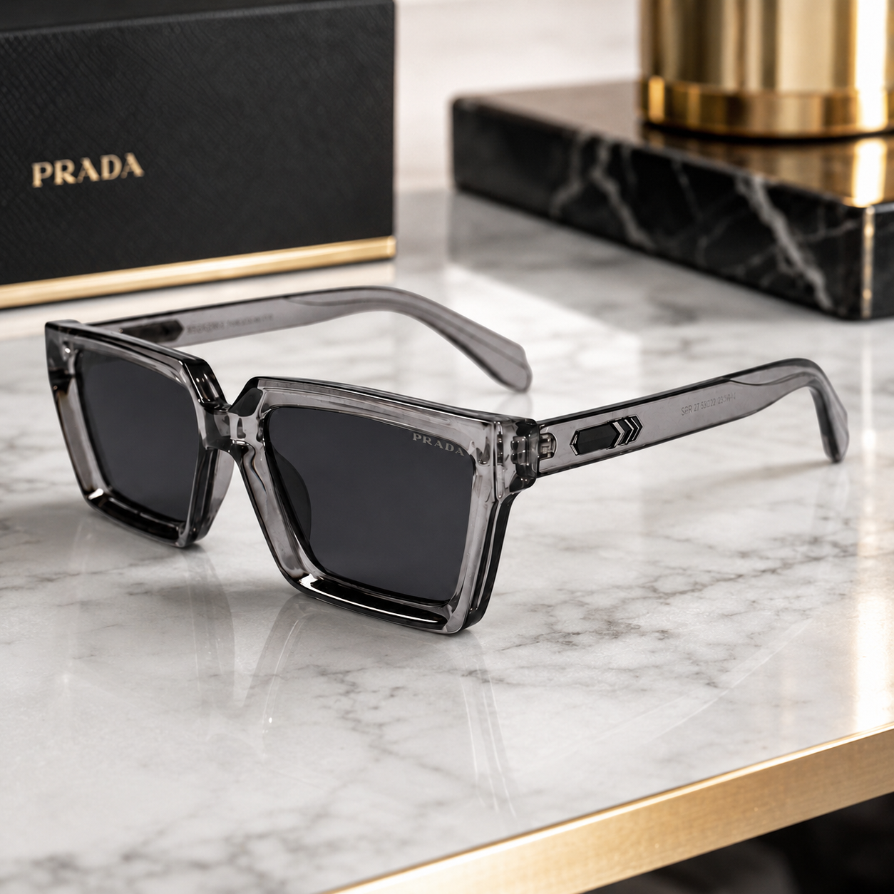 Urban Ziyaar Slate Premium Smoke Square Sunglasses