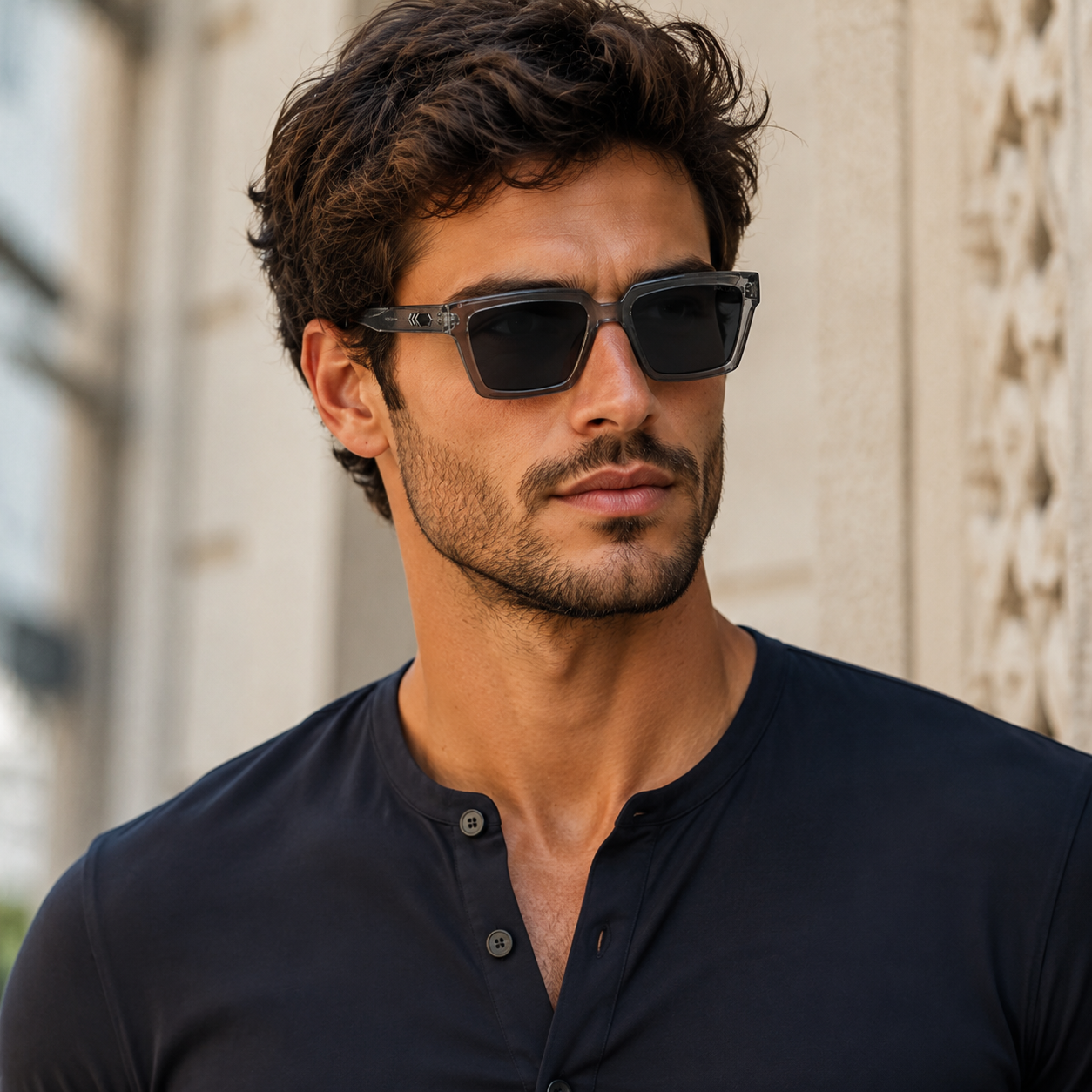 Urban Ziyaar Slate Premium Smoke Square Sunglasses