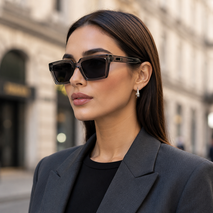 Urban Ziyaar Slate Premium Smoke Square Sunglasses