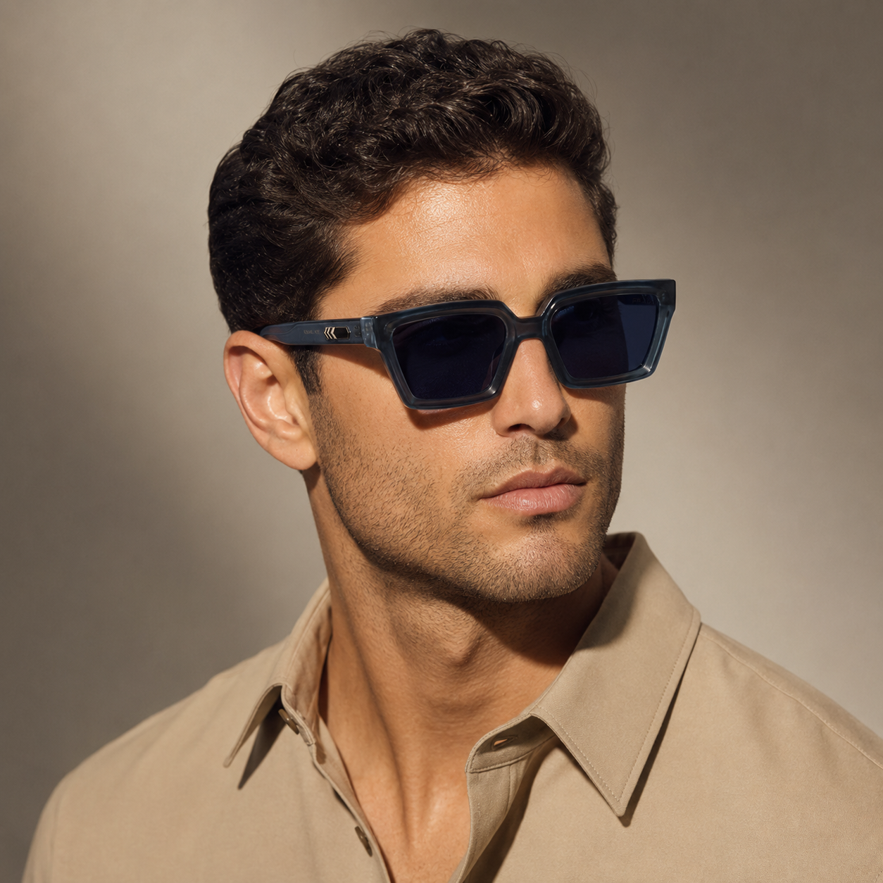 Urban Ziyaar Midnight Premium Square Smoke Sunglasses