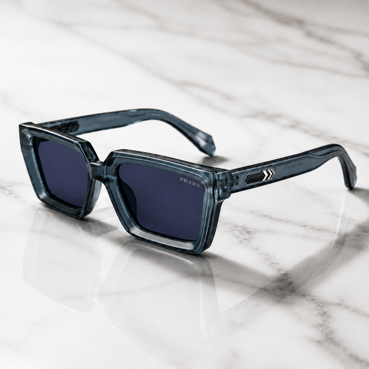 Urban Ziyaar Midnight Premium Square Smoke Sunglasses