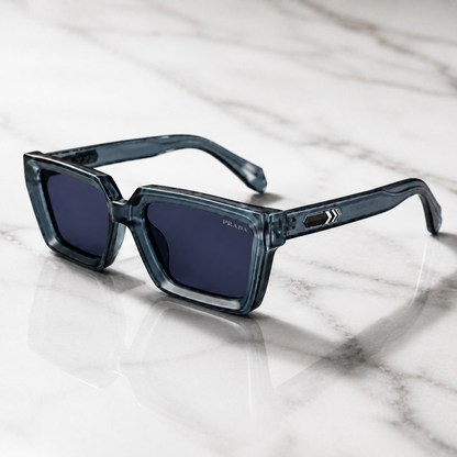 Urban Ziyaar Midnight Premium Square Smoke Sunglasses