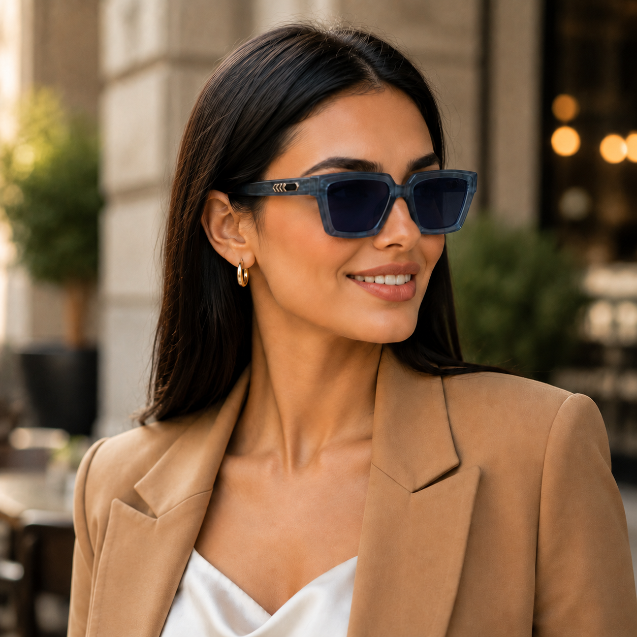 Urban Ziyaar Midnight Premium Square Smoke Sunglasses