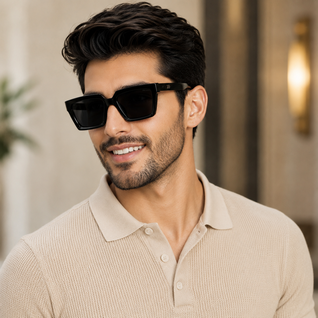 Urban Ziyaar Nivaro Premium Black Square Sunglasses