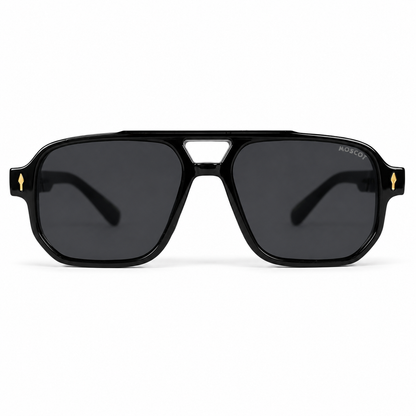 Urban Ziyaar Aero Premium Black Aviator Square Sunglasses