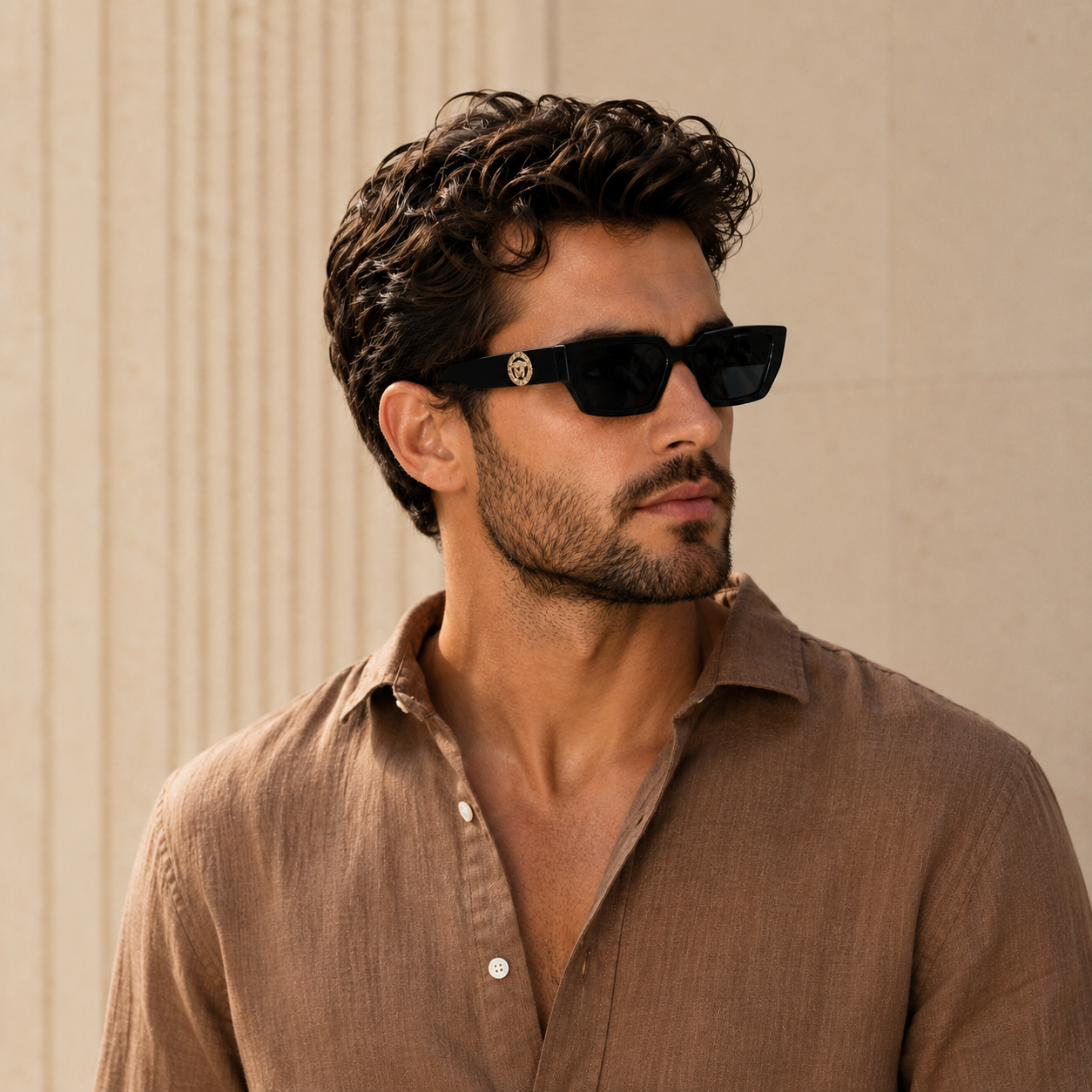 Urban Ziyaar Nova Premium Geometric Black Sunglasses