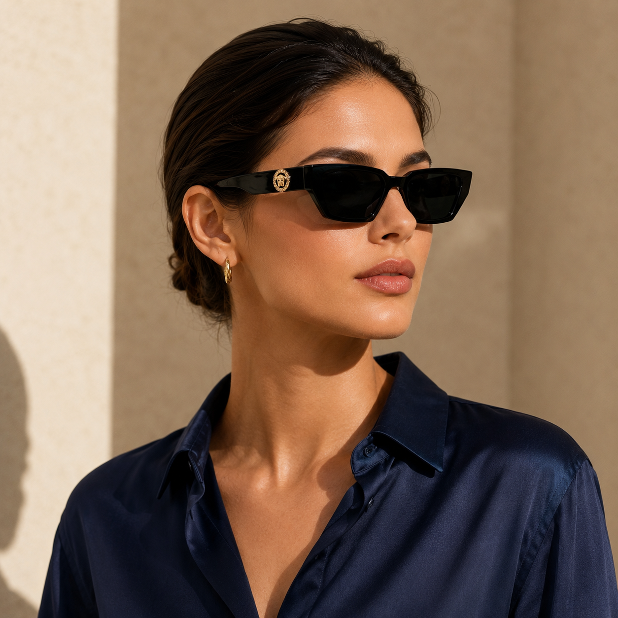 Urban Ziyaar Nova Premium Geometric Black Sunglasses
