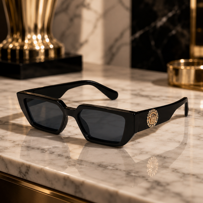 Urban Ziyaar Nova Premium Geometric Black Sunglasses