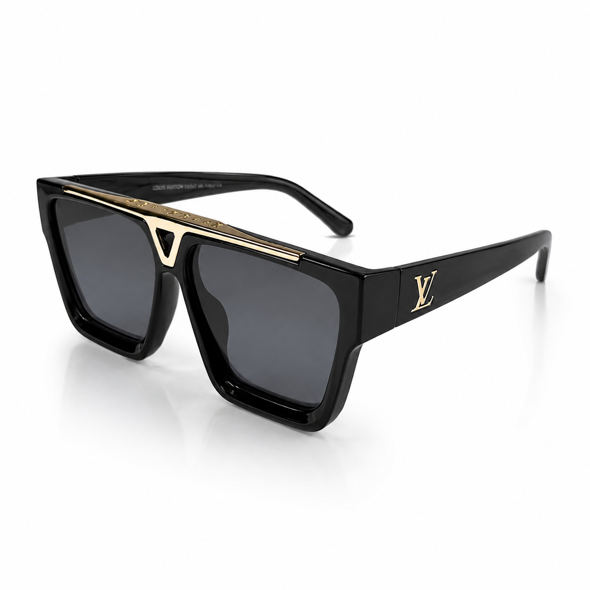 Louis Vuitton 1.1 Evidence Z1502W Black Square Gold Bridge Sunglasses