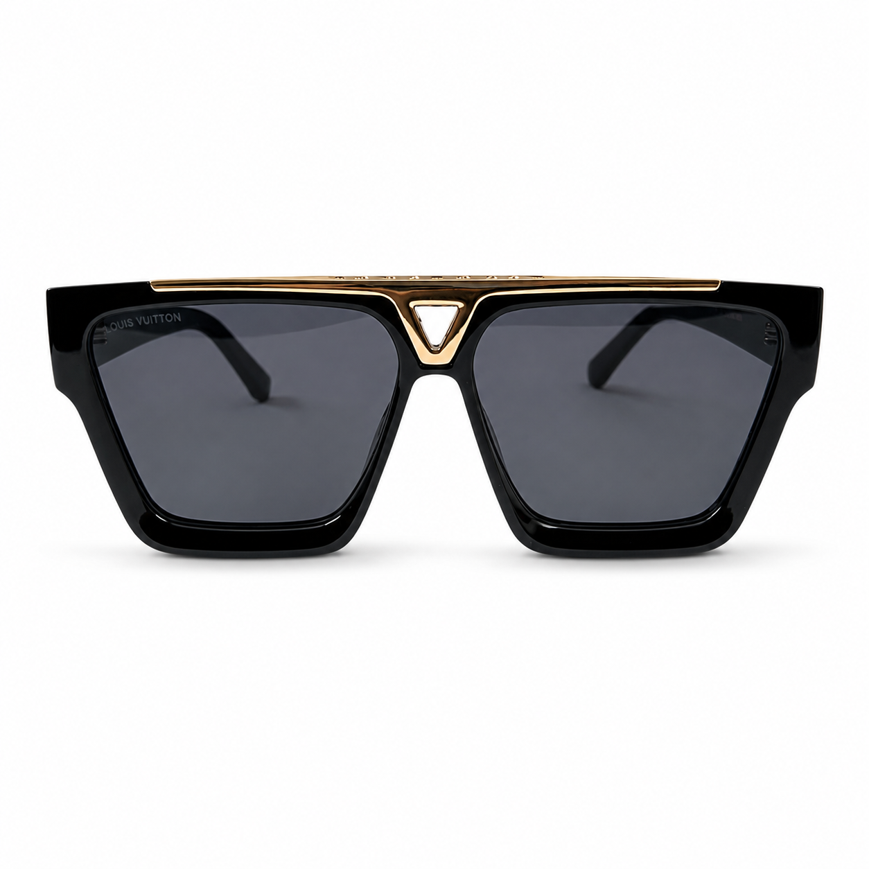Louis Vuitton 1.1 Evidence Z1502W Black Square Gold Bridge Sunglasses
