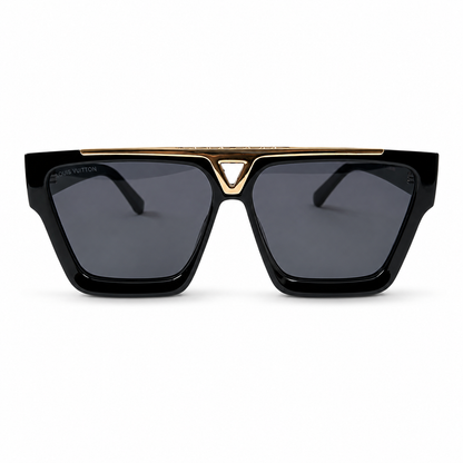 Louis Vuitton 1.1 Evidence Z1502W Black Square Gold Bridge Sunglasses