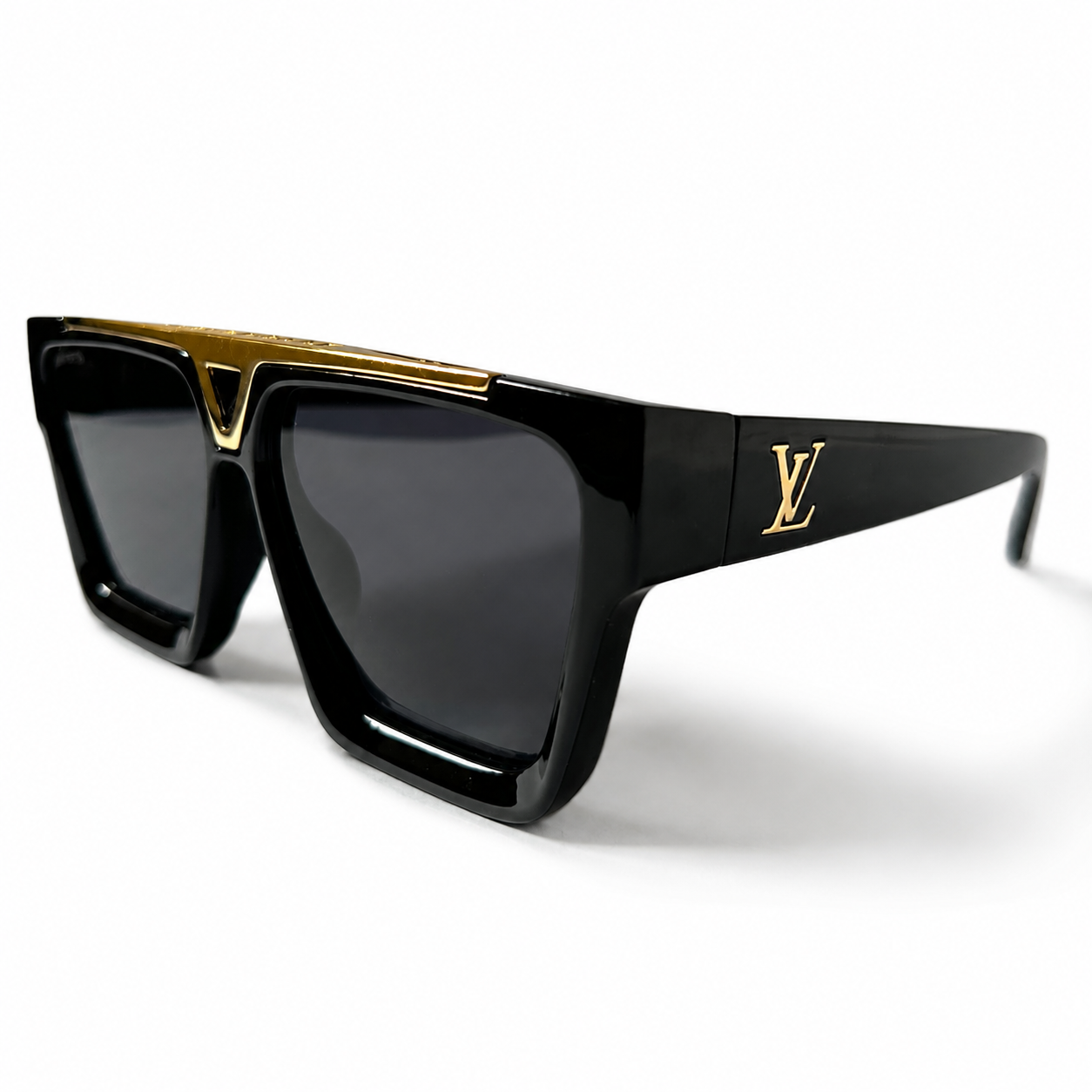 Louis Vuitton 1.1 Evidence Z1502W Black Square Gold Bridge Sunglasses