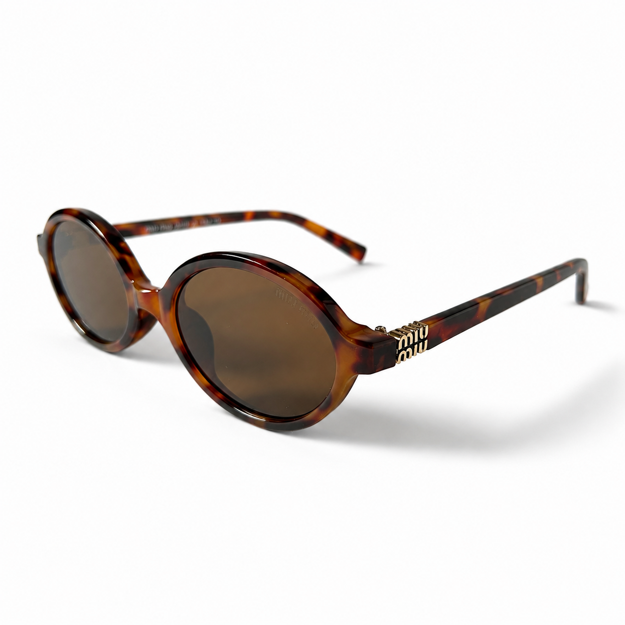 Miu Miu Regard MU04ZS 19P2Z1 Tortoiseshell Oval Sunglasses