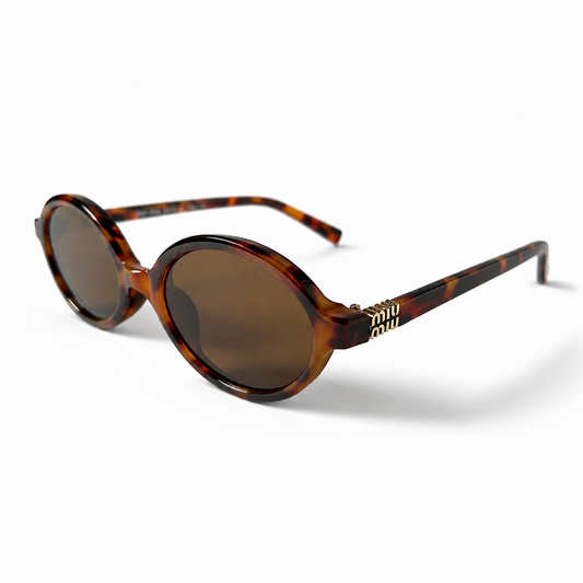 Miu Miu Regard MU04ZS 19P2Z1 Tortoiseshell Oval Sunglasses