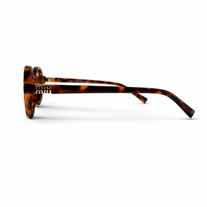 Miu Miu Regard MU04ZS 19P2Z1 Tortoiseshell Oval Sunglasses