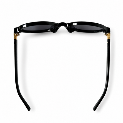Miu Miu SMU04Z Black Acetate Oval Dark Grey Lens Sunglasses