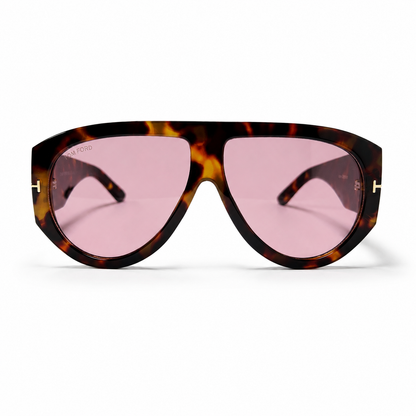 Tom Ford BRONSON TF1044 Dark Havana Burgundy Lens Sunglasses