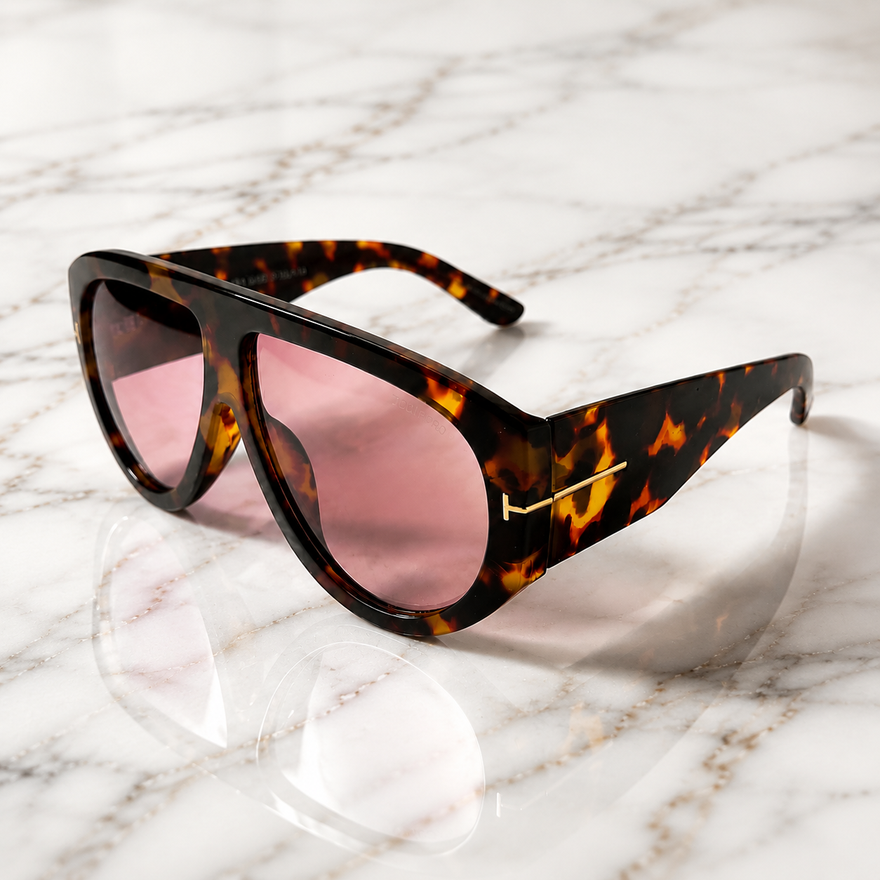Tom Ford BRONSON TF1044 Dark Havana Burgundy Lens Sunglasses