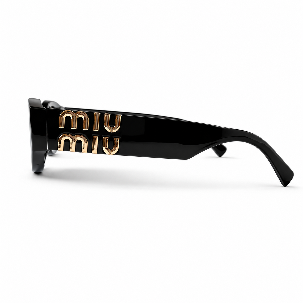Miu Miu SMU11W1AB5S0 Glimpse Black Oval Logo Sunglasses