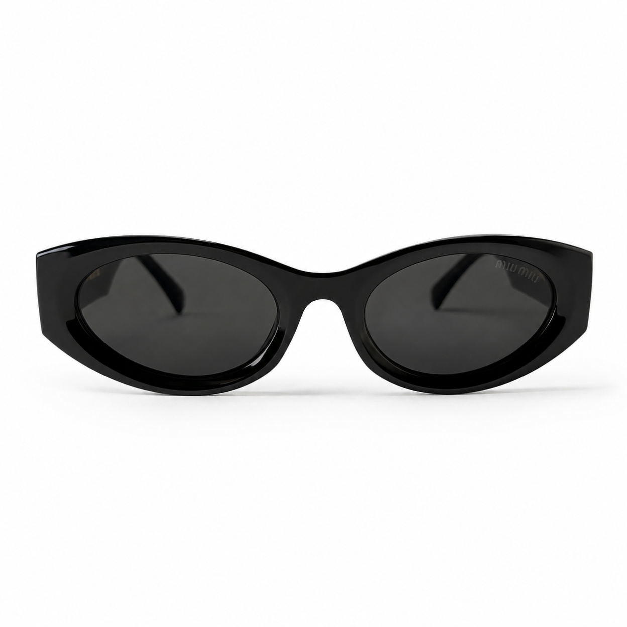 Miu Miu SMU11W1AB5S0 Glimpse Black Oval Logo Sunglasses