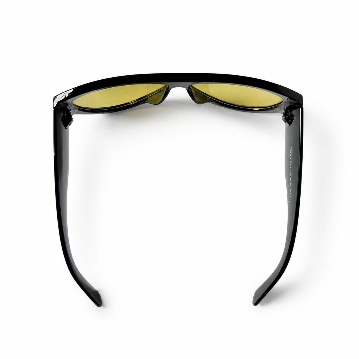 Tom Ford Bronson TF1044 01E Black Yellow Lens Aviator Sunglasses
