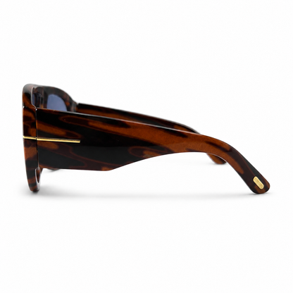 Tom Ford Bronson TF1044 01E Tortoiseshell Blue Lens Aviator Sunglasses