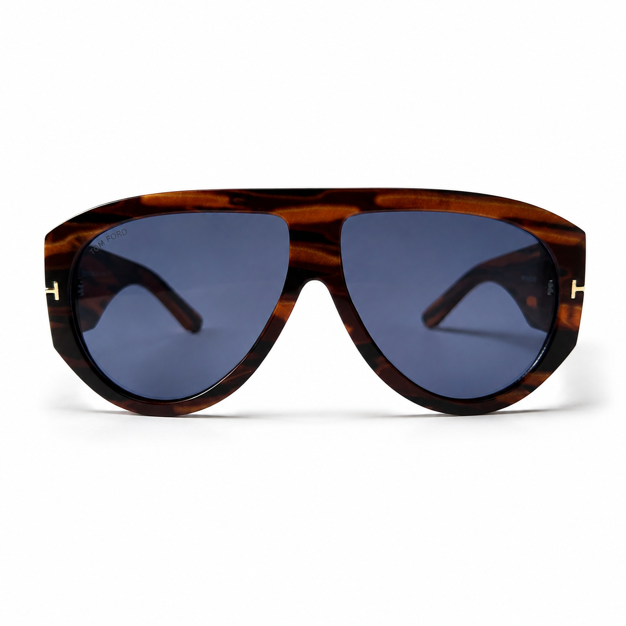 Tom Ford Bronson TF1044 01E Tortoiseshell Blue Lens Aviator Sunglasses