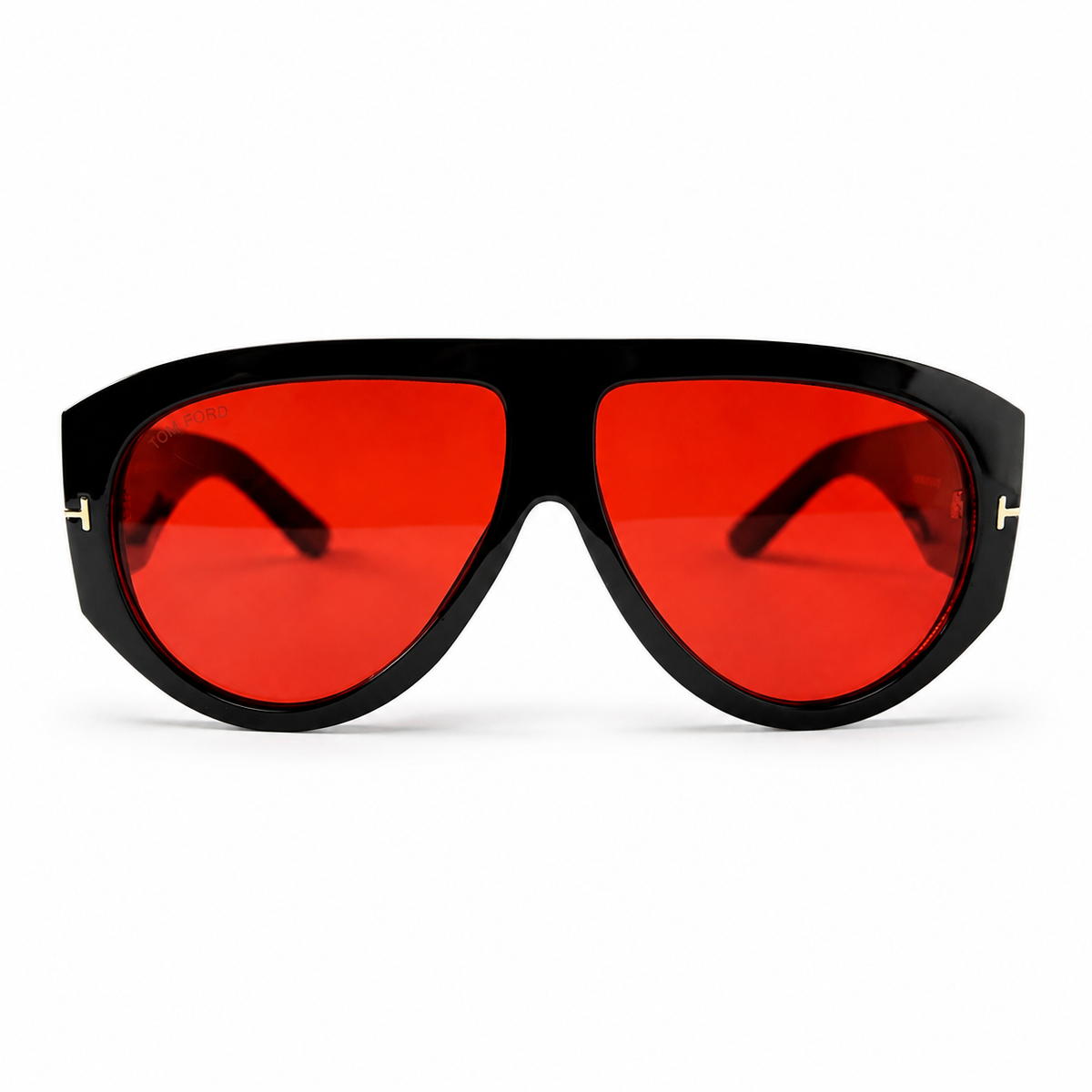 Tom Ford Bronson TF1044 01E Black Red Lens Aviator Sunglasses