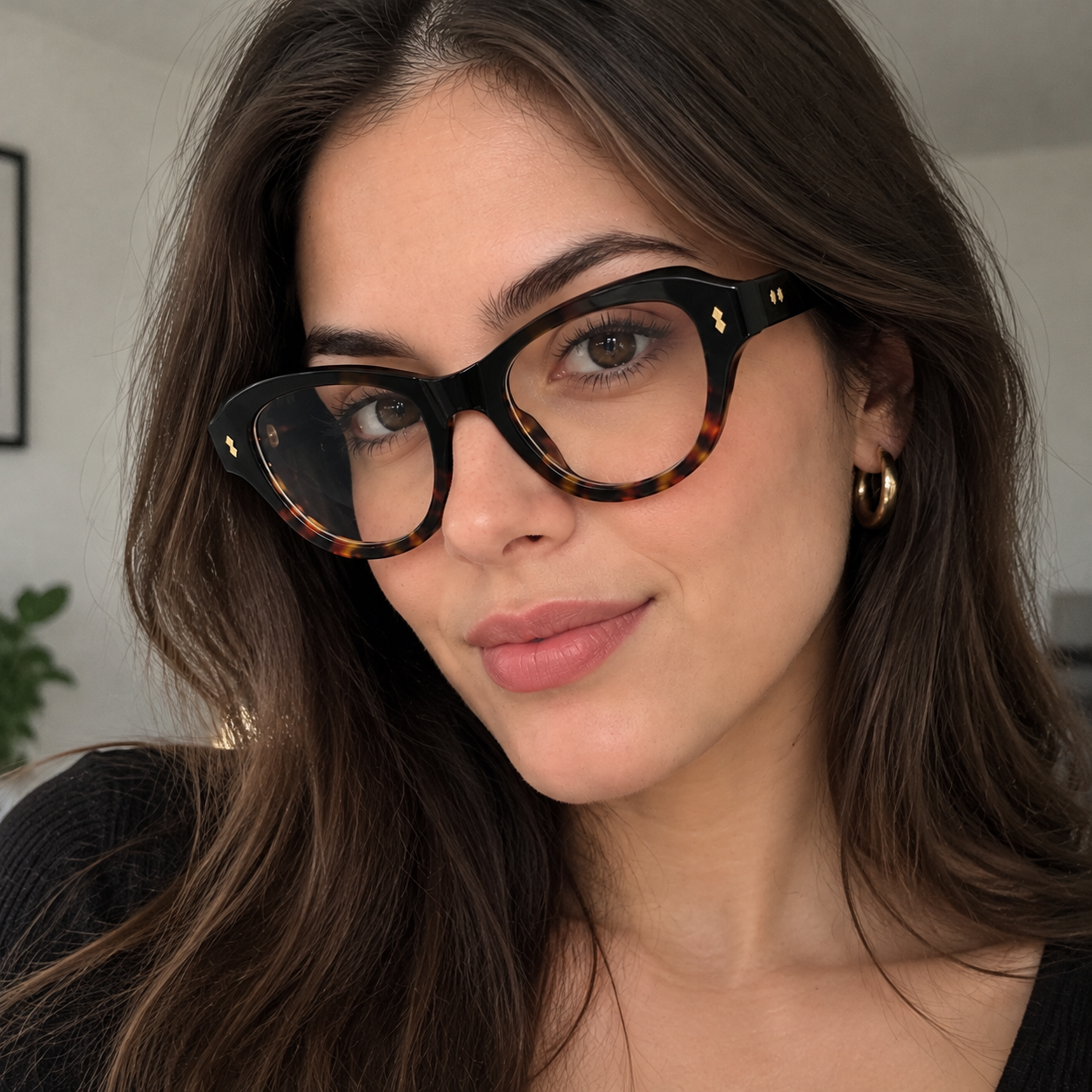 Urban Ziyaar Black Tortoiseshell Cat Eye Eyeglasses