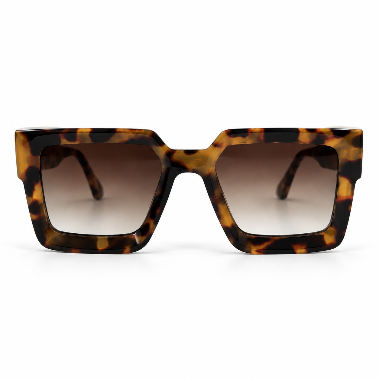 Louis Vuitton Style Oversized Tortoiseshell Gradient Sunglasses
