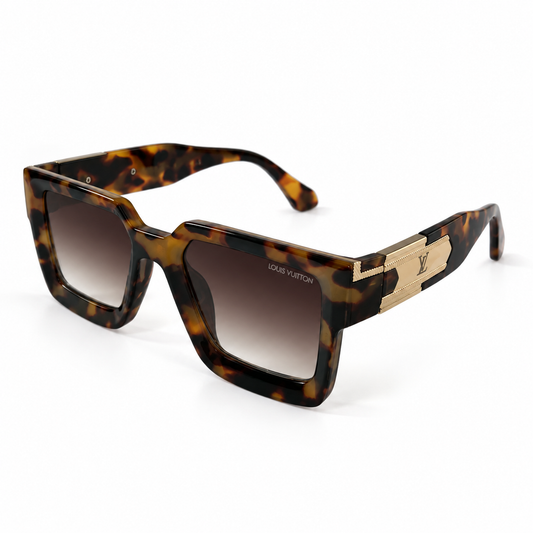 Louis Vuitton Style Oversized Tortoiseshell Gradient Sunglasses