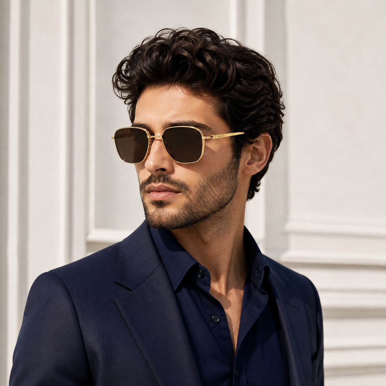 Urban Ziyaar Regent Premium Gold Square Sunglasses