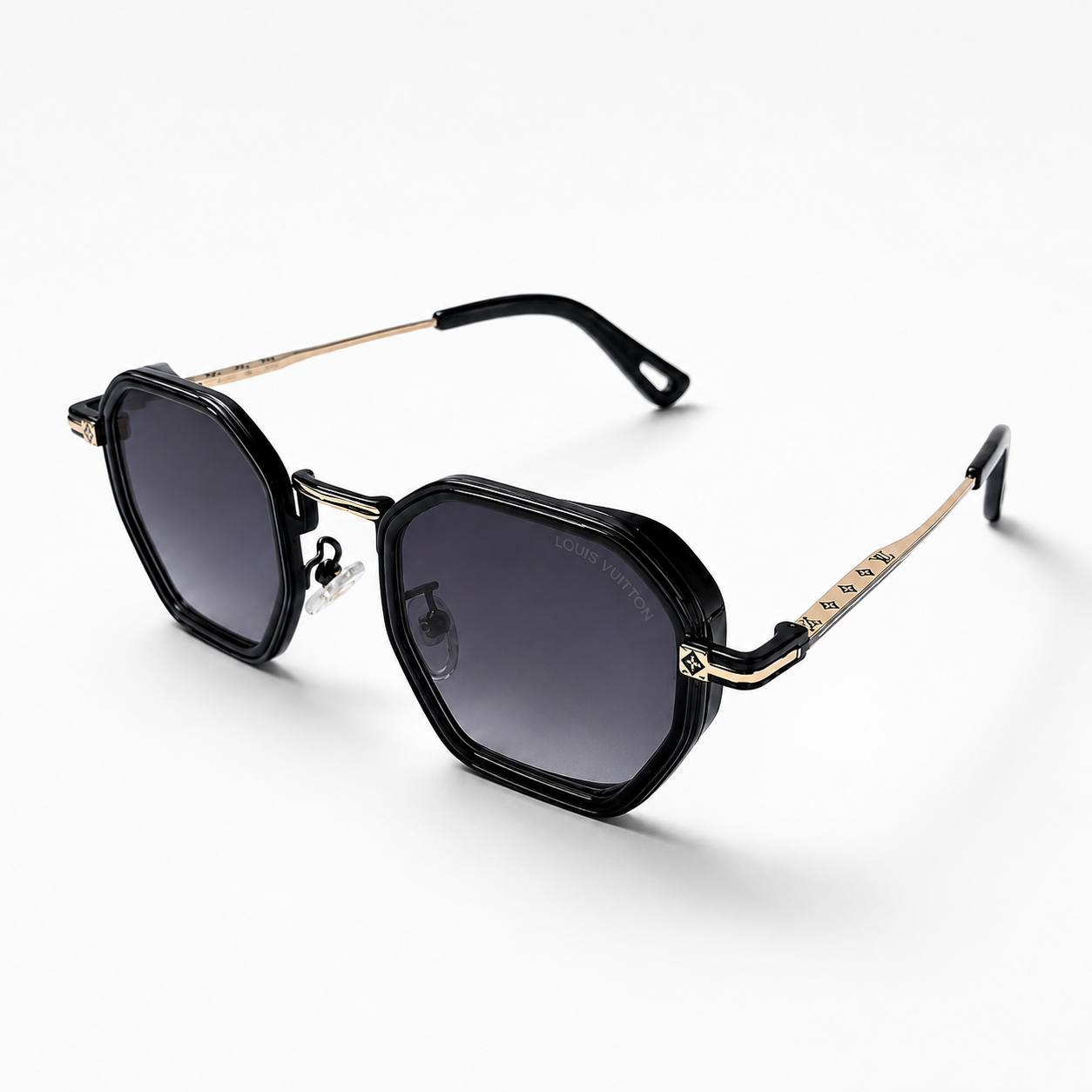 Urban Ziyaar Elvar Black Gold Geometric Sunglasses