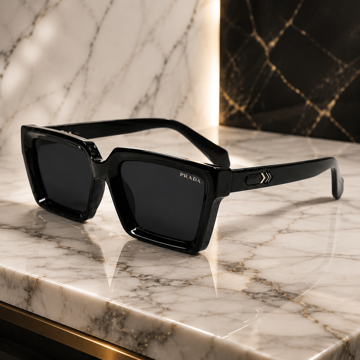 Urban Ziyaar Nivaro Premium Black Square Sunglasses