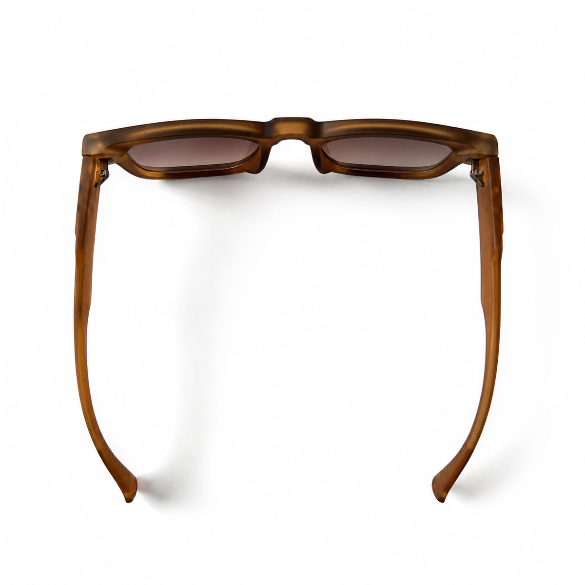 Brown Tortoise Square Acetate Sunglasses with Gold Rivets
