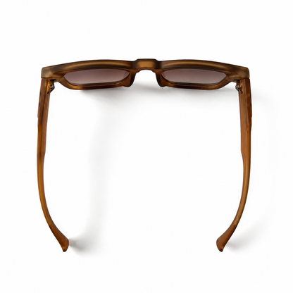 Brown Tortoise Square Acetate Sunglasses with Gold Rivets