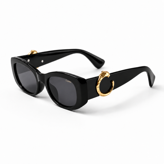 Cartier CT0472S Panthère C Black Acetate Cat Eye Sunglasses