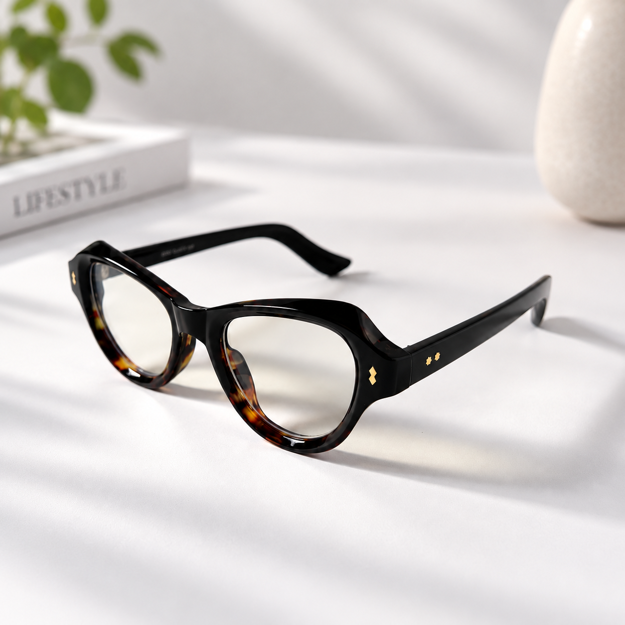 Urban Ziyaar Black Tortoiseshell Cat Eye Eyeglasses