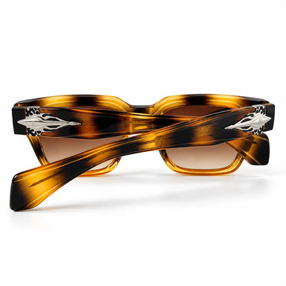 Cartier Amber Tortoiseshell Square Sunglasses with Brown Gradient Lenses