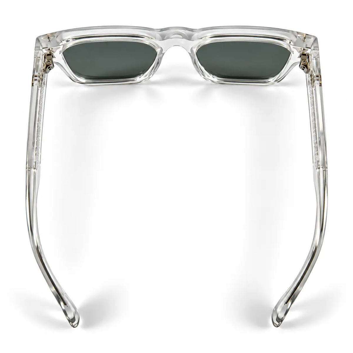 Prada Crystal Clear Rectangular Sunglasses with Grey Lenses & Gold Accents