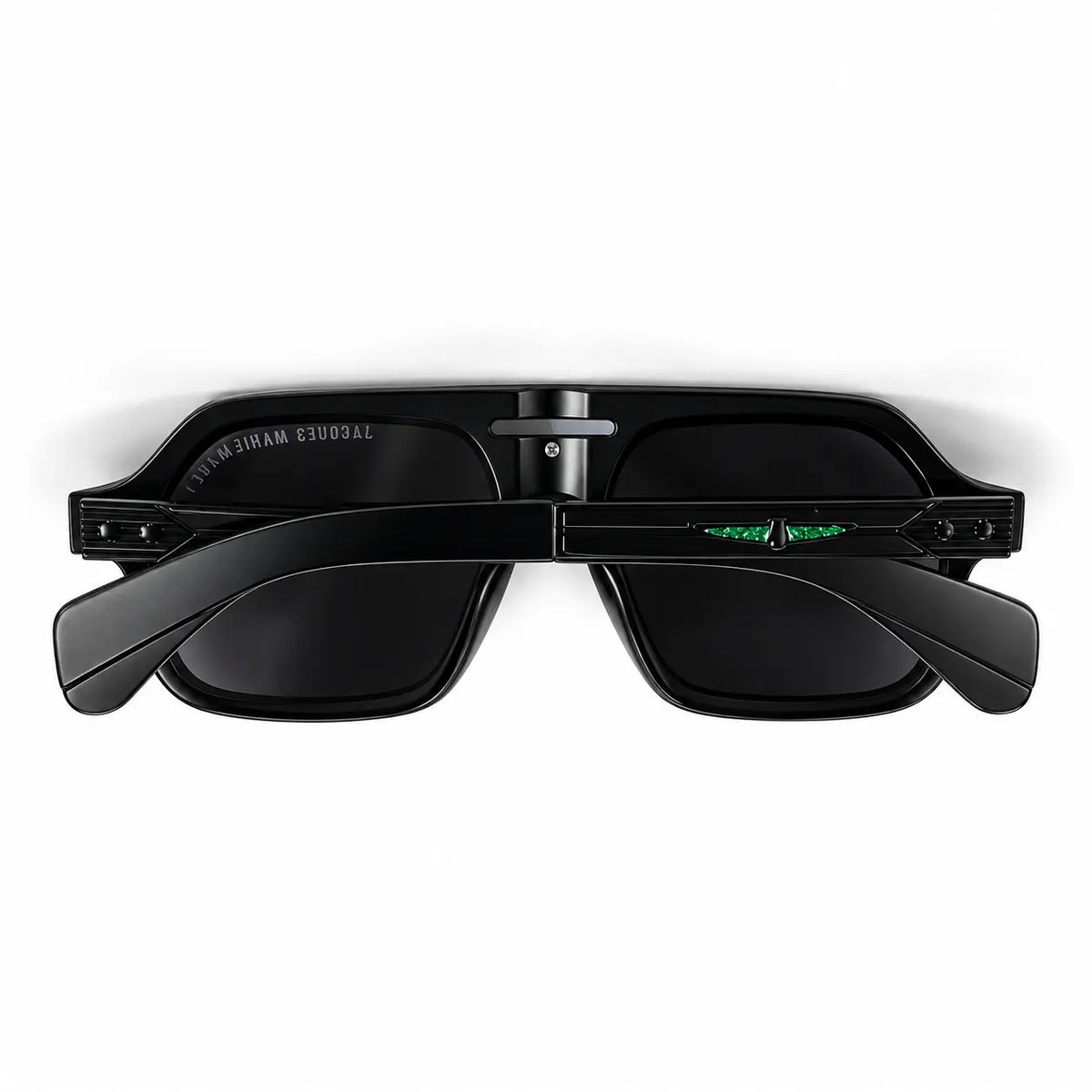 Black Square Aviator Sunglasses J0080 with Dark Grey Lenses