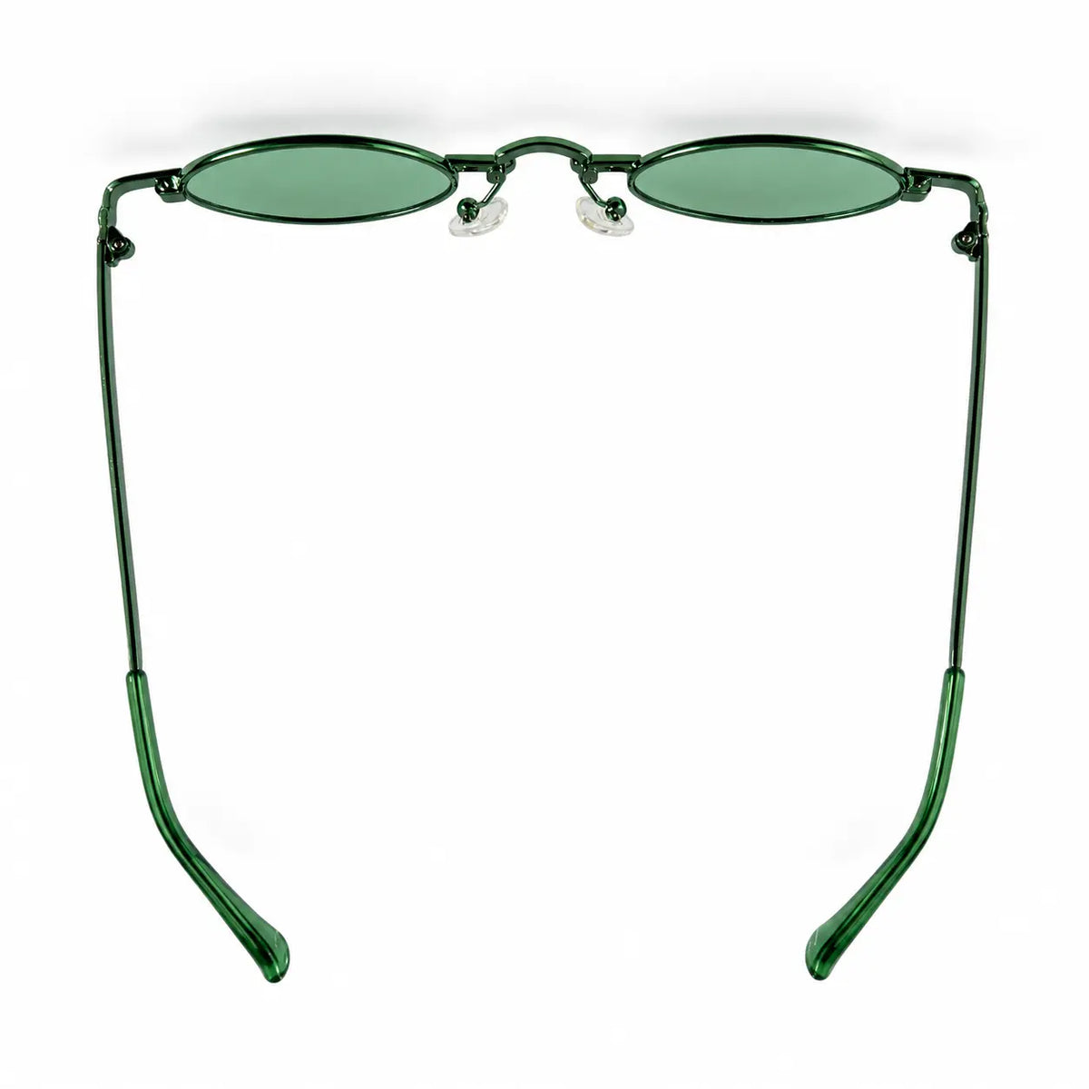 Retro Green Oval Sunglasses with Light Green Tinted Lenses